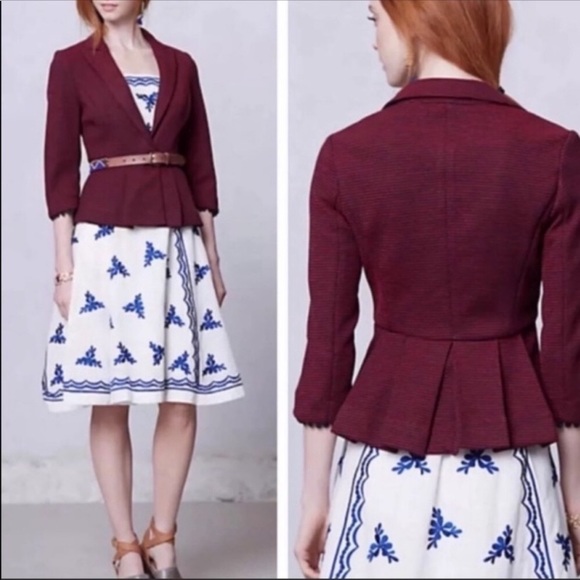 Anthropologie Jackets & Blazers - Anthropologie Tabitha Chandelier Peplum Blazer SM